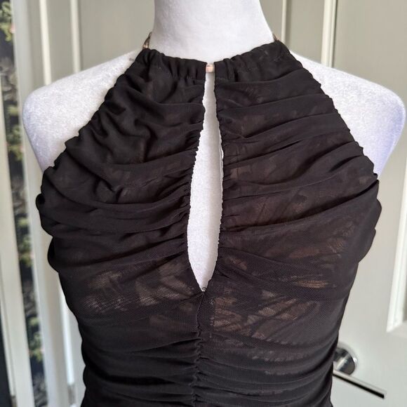 AFRM Signature Mesh Knit Shirred Bodycon Midi Party Dress Size S - Picture 6 of 11